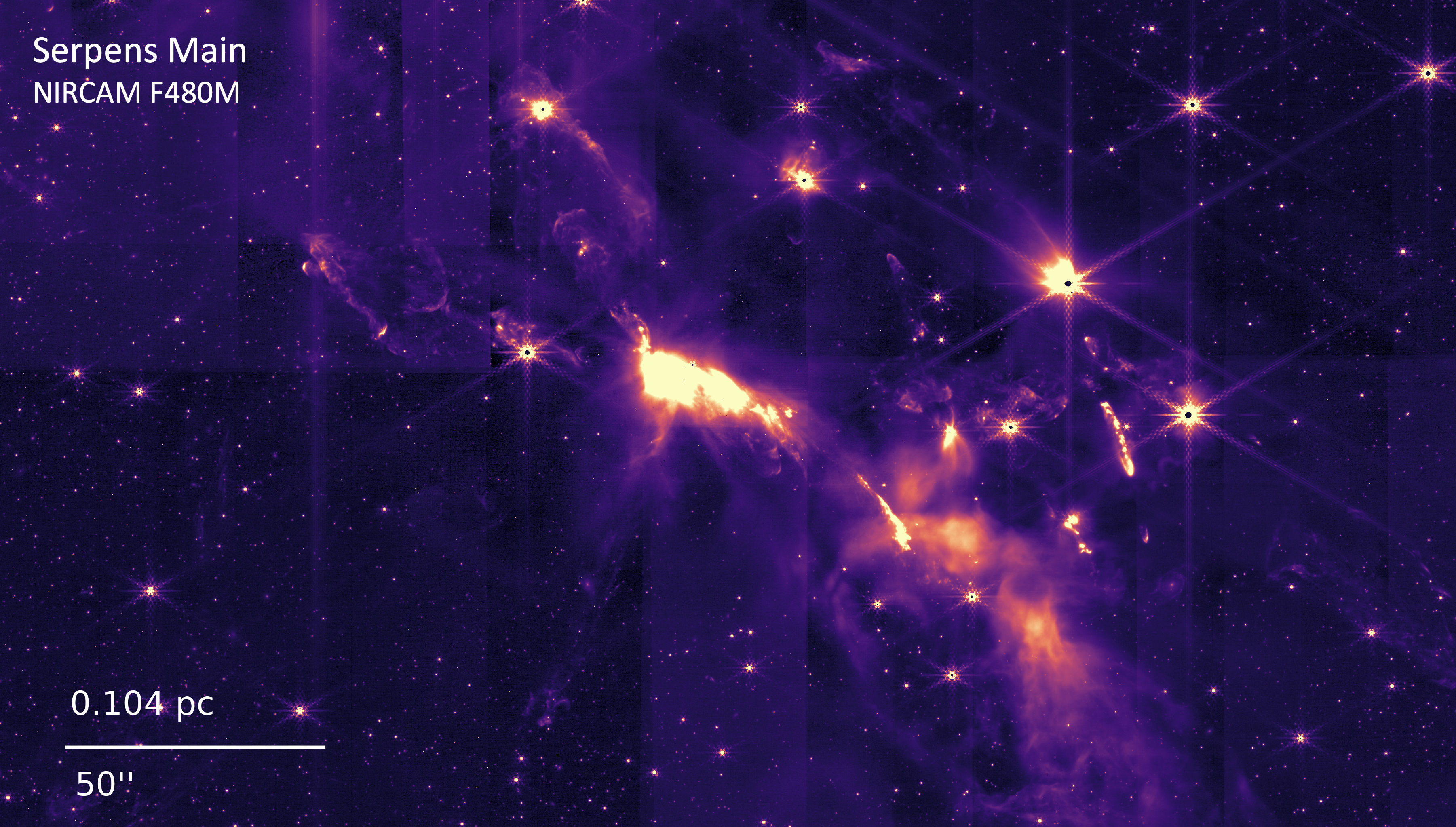 JWST near-infrared image of the Serpens Main star-forming region